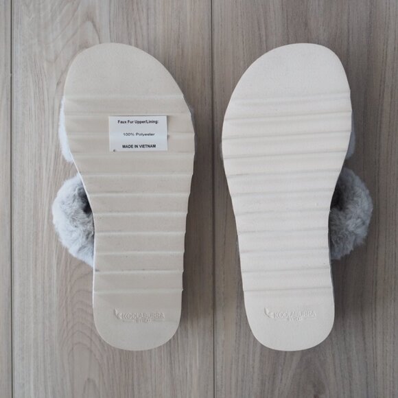 Koolaburra by UGG Like New Faux Fur Fuzzy Gray Slipper Sandals Slides Size 6 - Picture 4 of 13